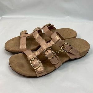 Vionic Misa Size 10 Rose Gold Triple Strap Lightweight Sandals